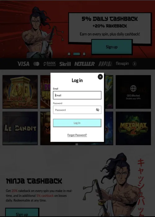Connexion compte joueur sécurisée Manga Casino